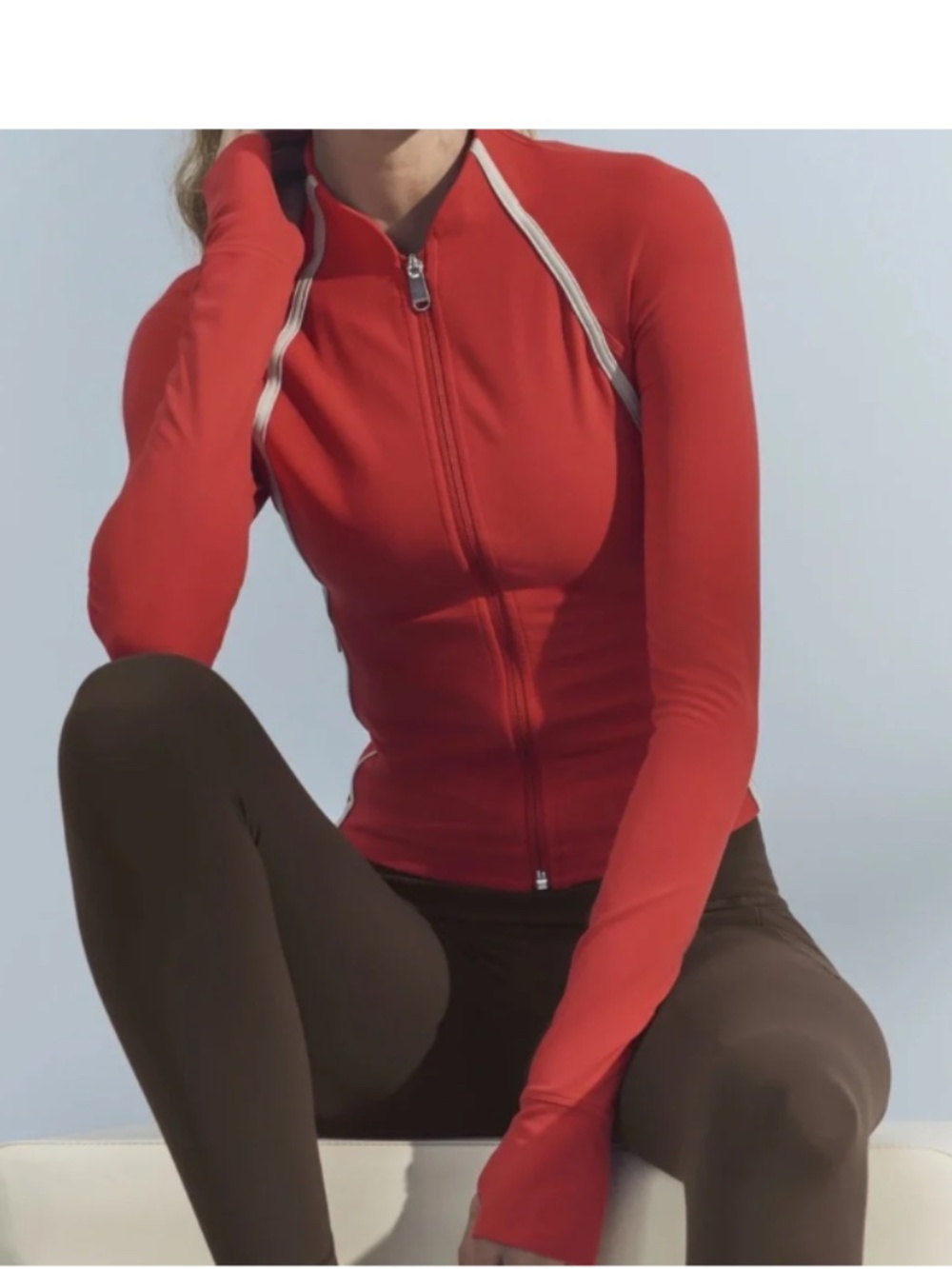 Athleta Women's Red Salutation crop jacket -XLT